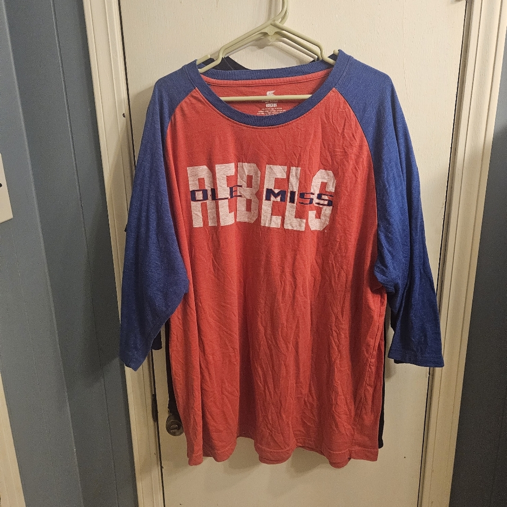 Ole Miss Rebels Red and Blue Raglan Shirt